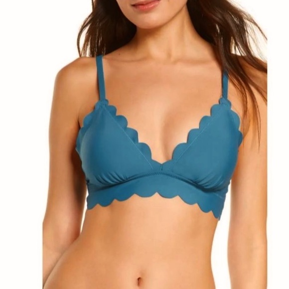 Chelsea28 Other - Chelsea28 Scallop Triangle Bikini Top Teal Size M NWT